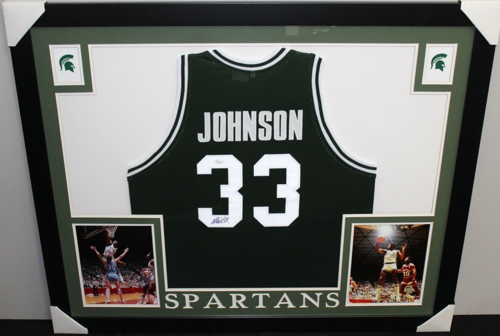 magic johnson signed michigan state jersey