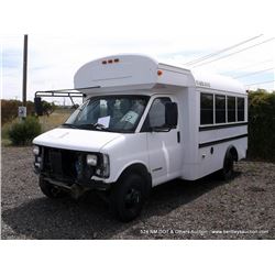 2001 CHEVROLET EXPRESS 3500 CARGO TRUCK ~ UNKNOWN VIN: 1GBHG31R311140721, WHITE, RWD, NO ENGINE! TIT