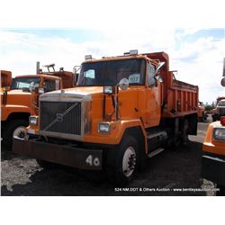 2000 VOLVO ACL DUMP TRUCK ~ UNKNOWN MILES VIN: 4V5SC2JH4YN521303, ORANGE, L6, 14.0L, CUMMINS DIESEL,