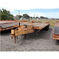 1992 J&B 15T UTILITY TRAILER, TWIN AXLE, PINTLE VIN: JB122BF212513, PULL, 25' (21' TRAILER, 4' DOVE 