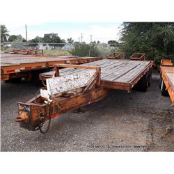 1987 J&B 21' TWIN AXLE TRAILER, PINTLE PULL (16' TRAILER, 5' DOVE TAIL), VIN: JB37BB212371 TITLE # 1