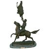 Image 1 : Buffalo Signal" American Handmade Solid Bronze Sculpture By Frederic Remington 14"x 8"