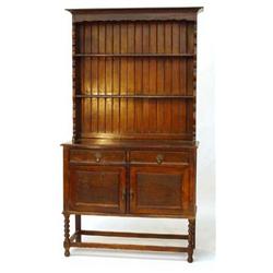 Oak dresser on barleytwist legs with cupboard and drawer base…