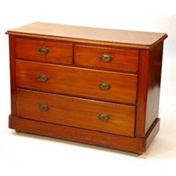 Victorian mahogany chest, fitted two short and two long drawers…