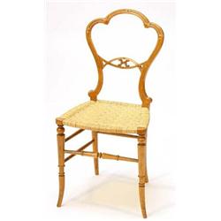 Satinwood side chair with raffia seat…