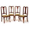 Image 1 : Set of four Edwardian mahogany framed dining chairs with upholstered drop in seats on cabriole le…