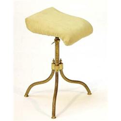 19th century engraved brass cello stool with adjustable seat…