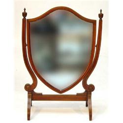 Inlaid mahogany heart shaped swing mirror, 60cms high…