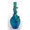 Image 1 : Turquoise glazed Chinese slender necked vase, decorated in relief with a dragon crawling the neck…