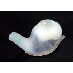 French opalescent glass snail candlestick, 6cm high…