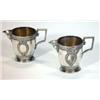 Image 1 : Small pair of silver plated WMF jugs with Greek key design, decorated with swags, marks to handle…