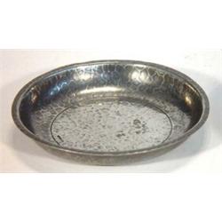 Circular Newlyn beaten pewter dish, marks to face…