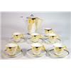 Image 1 : Shelley mode shaped angular handled part teaset comprising teapot, milk jug, six cups and saucers…