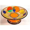 Image 1 : Clarice Cliff Fantasque pedestal bowl, hand painted with melon pattern, marks to base, 18cm diame…