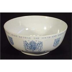 Wedgwood Keith Murray designed King George VI and Queen Elizabeth Coronation bowl, transfer print…