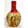 Image 1 : Ault style pottery vase, decorated in red, green and brown glaze, 15cm high…