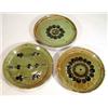 Image 1 : Three Sidney Tustin Winchcombe pottery plates, decorated with green and brown slip glazes, impres…
