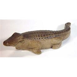 Poole Tony Morris design stoneware alligator, impressed marks to base, 27cm long…