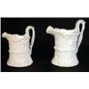 Image 1 : Two Victorian Parian jugs moulded with branches and ivy, lozenge marks to bases, largest 23cm hig…