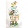 Image 1 : Hand painted Dresden porcelain figurine of a lady with basket of flowers, marks to base, 17cm hig…