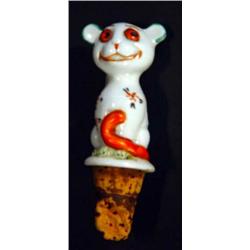 Hand painted porcelain cat shaped bottle stopper, 11cm high…