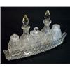 Image 1 : Cut glass five bottle cruet and tray…