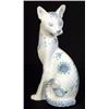 Image 1 : Hand painted floral David Sharp seated cat, various marks to base, 40cm high…