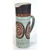 Image 1 : Large cylindrical Briglin pottery jug, decorated with a brown abstract pattern, marks to base, 26…