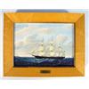 Image 1 : Rectangular Wedgwood burr maple framed clipper ship plaque 'Dashing Wave', marks to back, 32cm in…