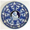 Image 1 : Royal Doulton blue and white transfer printed plate, decorated with Sir Walter Raleigh, marks to …