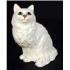 Image 1 : White glazed seated Beswick cat, marks to base, 24cm high…