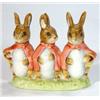 Image 1 : Hand painted Beswick Beatrix Potter 'Flopsy, Mopsy and Cottontail', brown back stamp…
