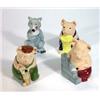 Image 1 : Set of hand painted Wade Collectors' Club 'Three Pigs and the Big Bad Wolf', marks to base, large…