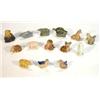 Image 1 : Selection of fourteen assorted Wade Whimsies including green glazed turtle, badger, white glazed …