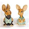 Image 1 : Hand painted PenDelphin mother and father rabbits, paper labels to base, 19cm high…