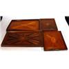 Image 1 : Four Edwardian inlaid mahogany rectangular trays, largest 60cm in length…