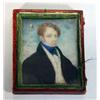 Image 1 : Early Victorian miniature watercolour portrait of a gentleman onto ivory, 10cm high…