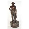 Image 1 : French spelter miner with wooden lantern, signature to back, 25cm high…