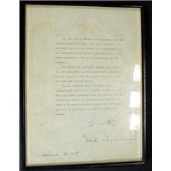 Framed copy of Neville Chamberlain's declaration speech, September 30 1938…