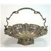 Image 1 : Heavy silver plated pierced basket with swing handle, marks to base, 34cm diameter…