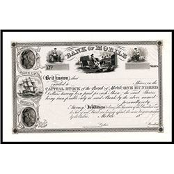 Bank of Mobile, Proof Stock Certificate.