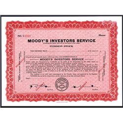 Moody's Investors Service, Specimen Stock.