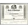 Image 1 : Bank of Pittsburgh, ca.1830's Proof Stock Certificate.