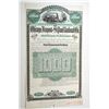 Image 1 : Chicago, Freeport and St. Paul Railroad Co., 1884 Unique Approval Proof Bond.