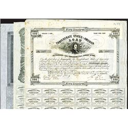 Confederate Bonds Lot of 3, Acts of August 19, 1861 & April 30, 1863.