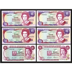 Bermuda Government $5 Type set.