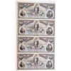 Image 1 : Banco Italiano Del Uruguay, 1887 Uncut Sheet of 4 Banknotes.