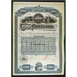 City of Portland Specimen Bond.