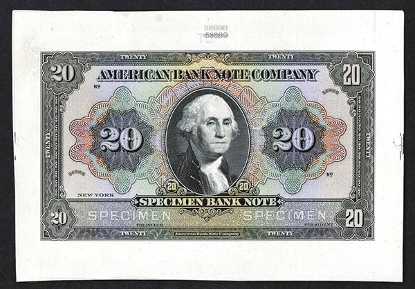American Bank Note Co. 20 Specimen note.