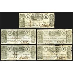 Wayne County, PA., 1859 Obsolete Banknote Assortment.